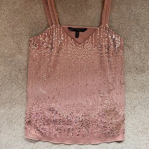 White House Black Market Sequin Pink Top